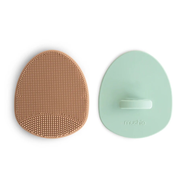 Cradle Cap Brush 2pk – Natural/Cambridge Blue by Mushie & Co