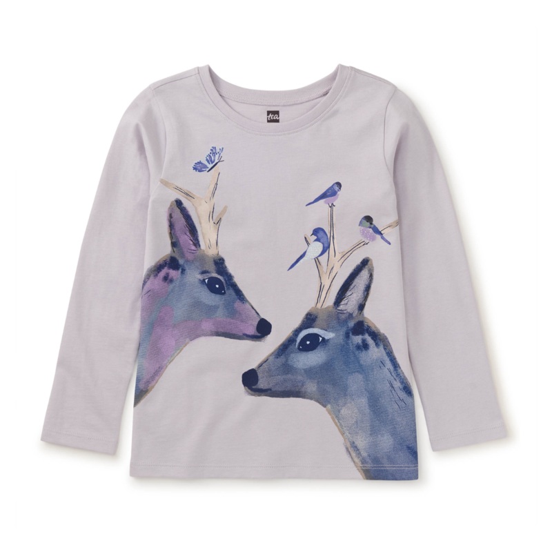 Darling Deers Graphic Tee – Urchin Purple by Tea Collection – FINAL SALE