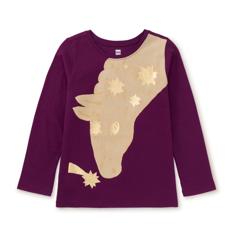 Golden Horse Graphic Tee – Cosmic Berry by Tea Collection – FINAL SALE