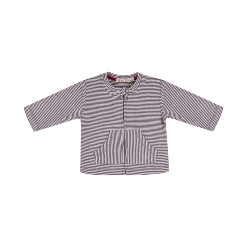 Striped Yarn Dyed Knit Zip Top by EMC