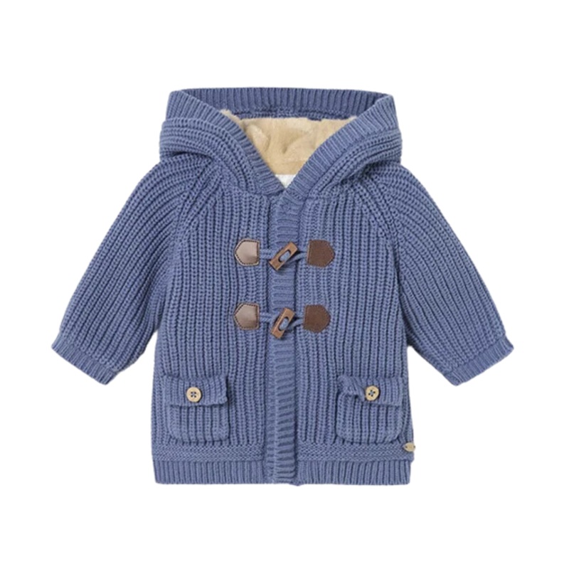 Lined Hooded Cardigan – Bright Ocean by Mayoral – FINAL SALE