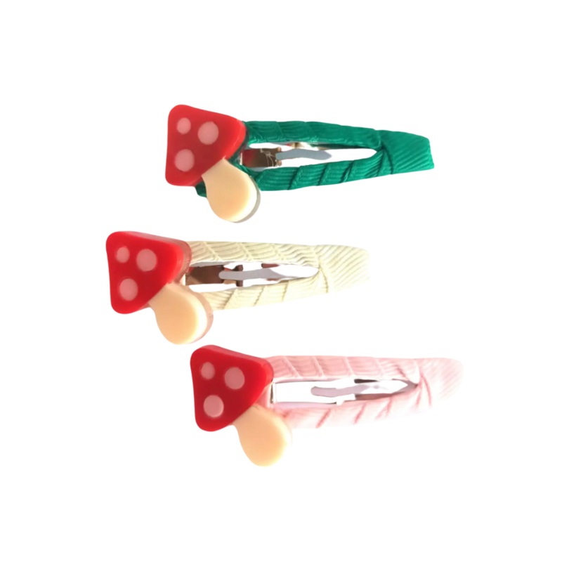 Mushroom Snap Clips – Set of 3 by Lilies & Roses NY
