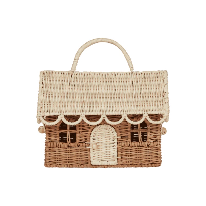 Rattan Gingerbread Casa Clutch – Natural/Straw by Olli Ella