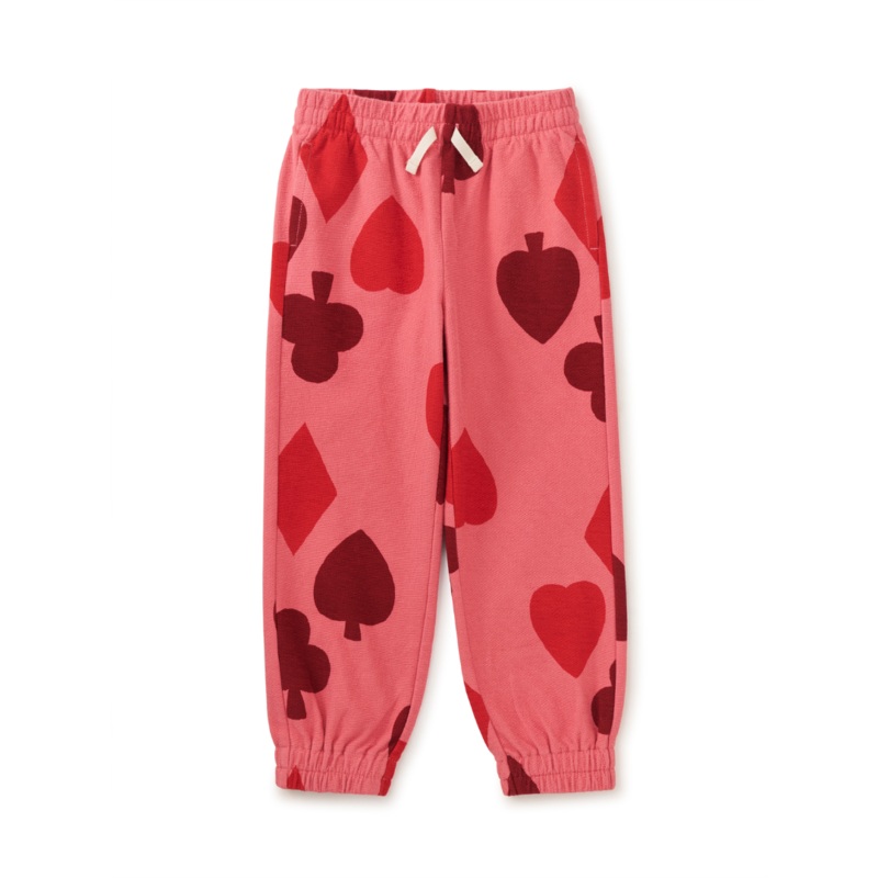 Printed Easy Fit Joggers – Winning Hand Pink by Tea Collection – FINAL SALE