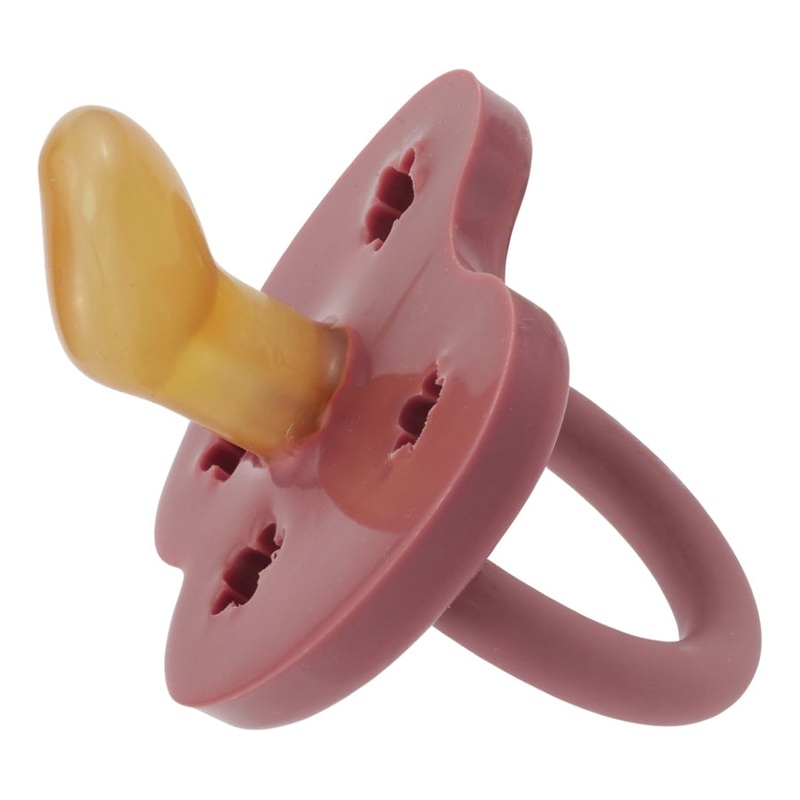 Round Natural Rubber Pacifier – Rosewood by Hevea