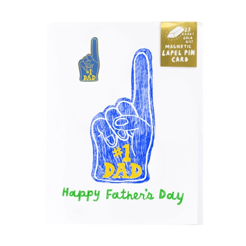 #1 Dad Lapel Pin Card – Father’s Day Sporty Gift by Yellow Owl Workshop