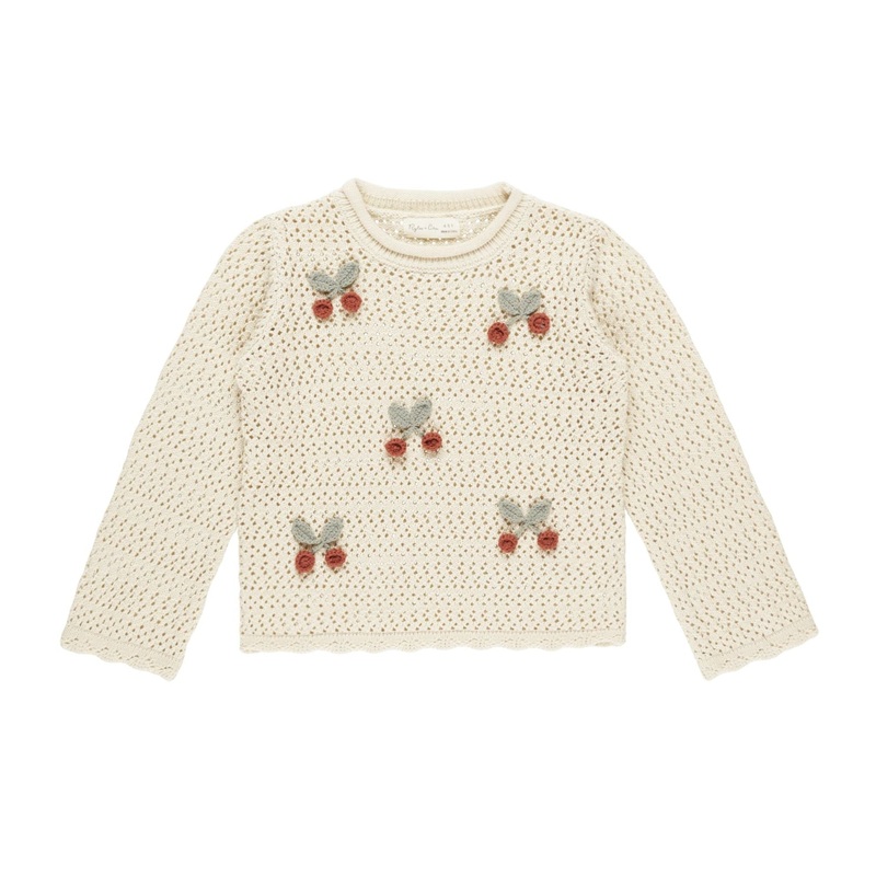 Crochet Knit Pullover – Cherries by Rylee + Cru