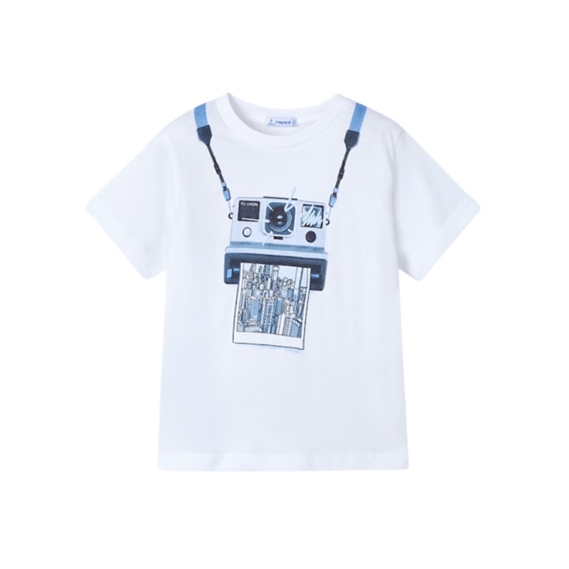 Polaroid Camera Tee – White/Blue by Mayoral