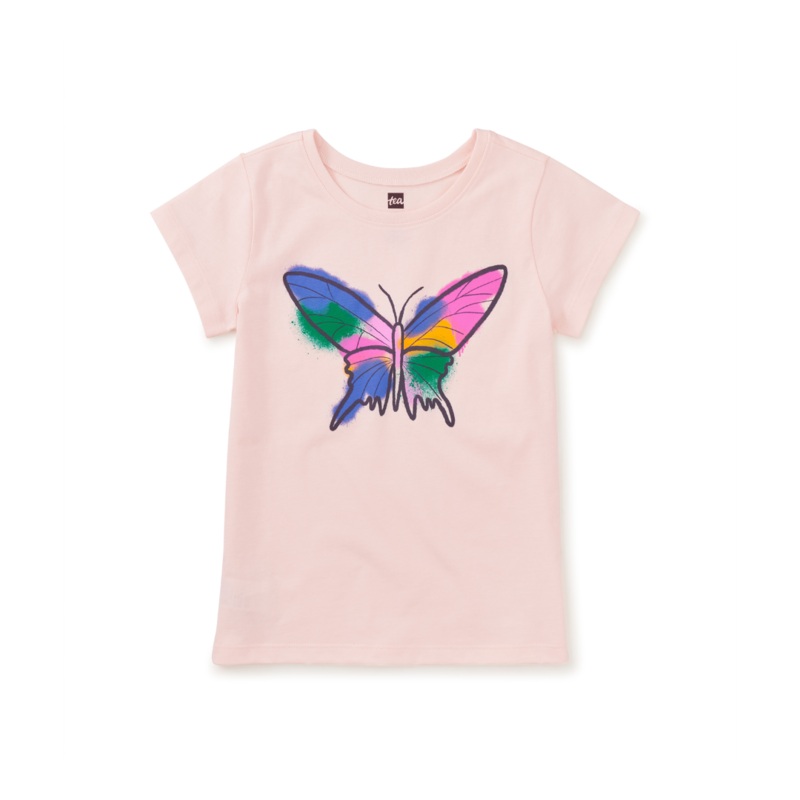 Grafitti Butterfly Graphic Tee – Creole Pink by Tea Collection