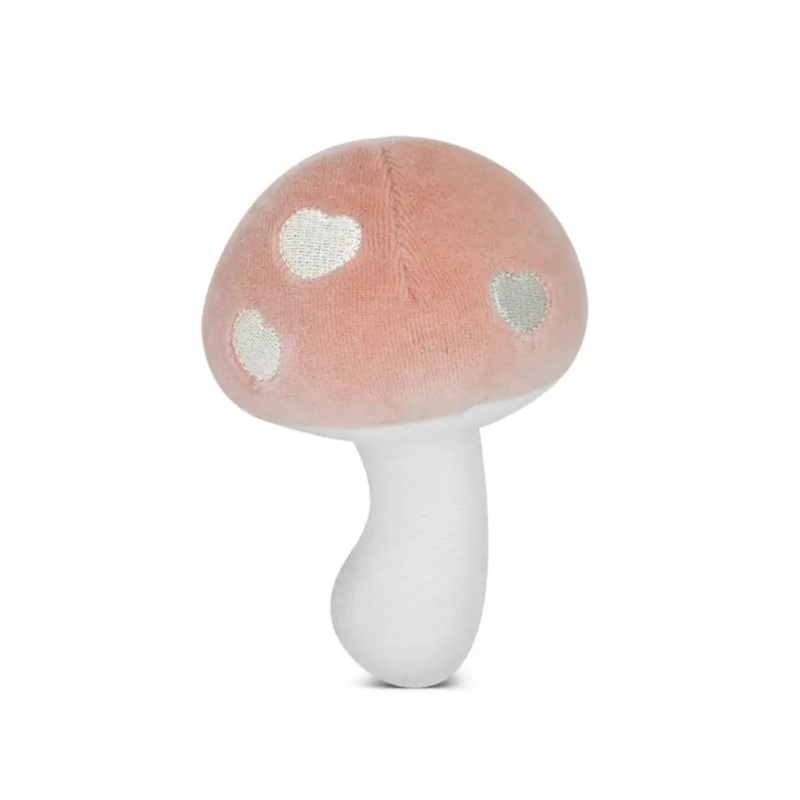 Mushroom Rattle – Pink Velour by Apple Park
