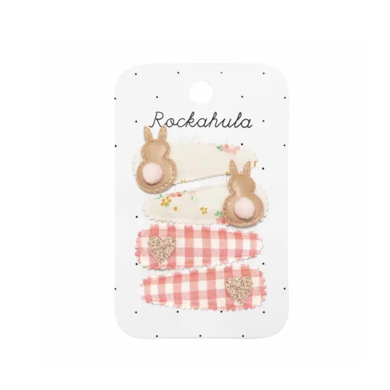 Tiny Blossom Bunny Fabric Clip Set by Rockahula Kids