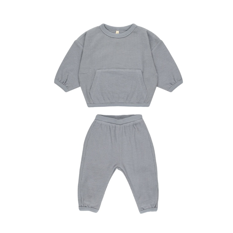Waffle Slouch Set – Blue by Quincy Mae