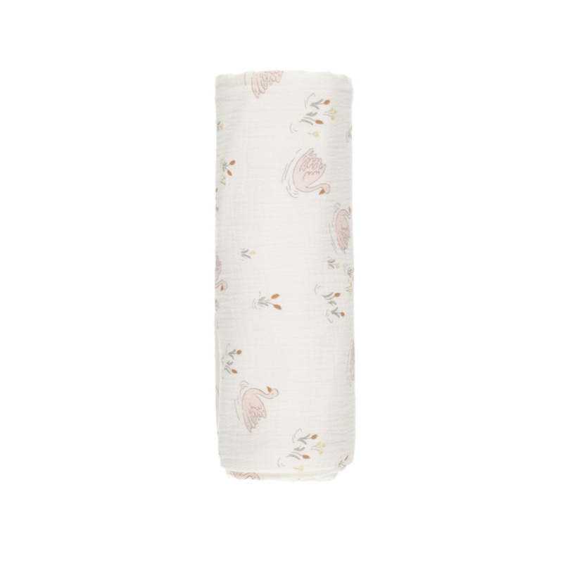 Woven Swaddle – Swans by Quincy Mae