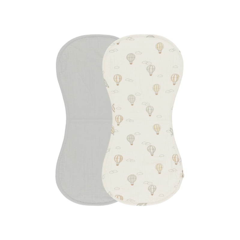 Burp Cloth, 2 Pack – Hot Air Balloons, Sky by Quincy Mae