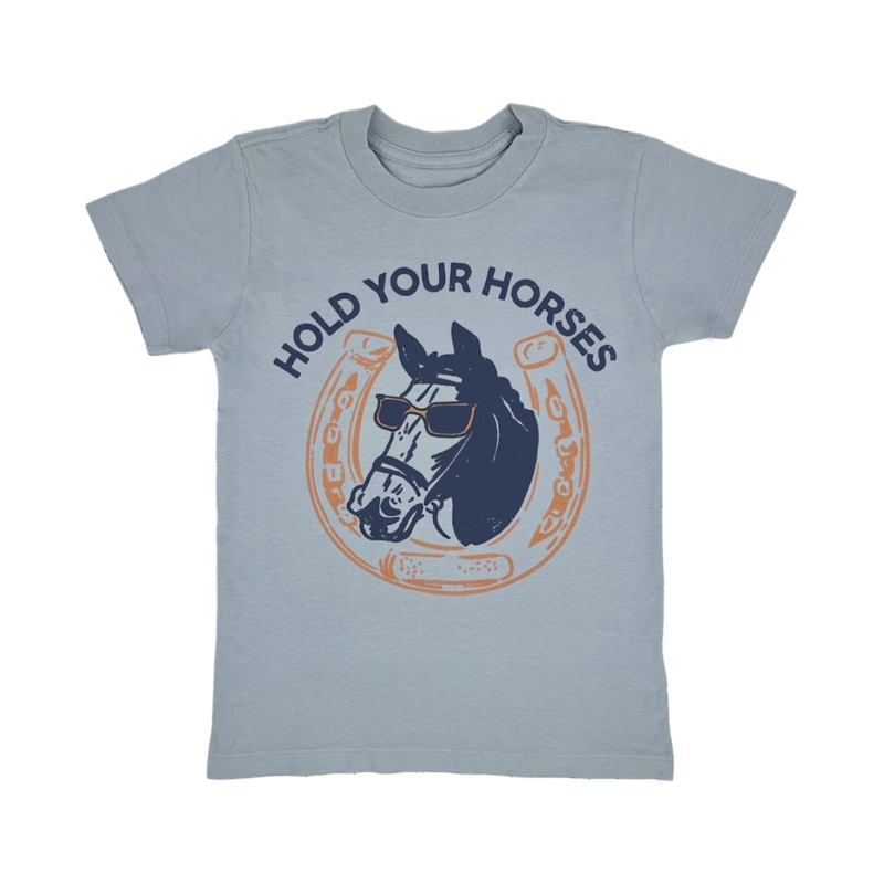 Hold Your Horses Tee – Stone Blue by Tiny Whales