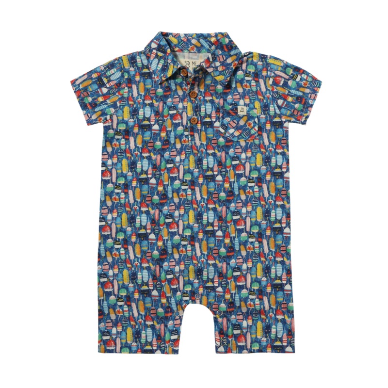 Molokai Printed Romper – Multi Buoys by Me & Henry