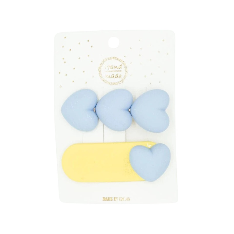 Puffy Heart Hair Clip Set by Miki Miette
