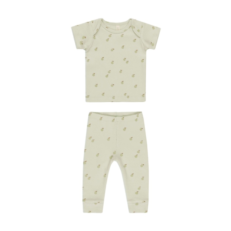 Ribbed Short Sleeve Tee + Legging Set – Apples by Quincy Mae