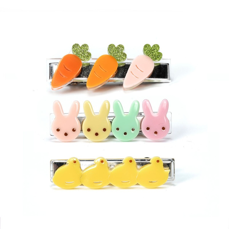 Bunnies Carrots and Chicks Hair Clips by Lilies & Roses NY – FINAL SALE