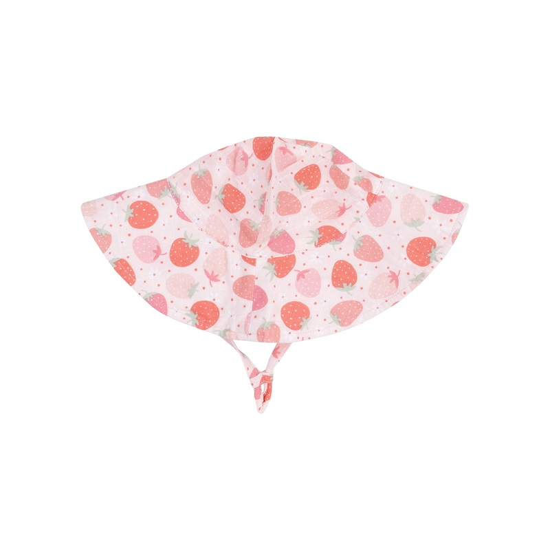 Muslin Wide Brim Sunhat – Strawberry Bliss by Angel Dear