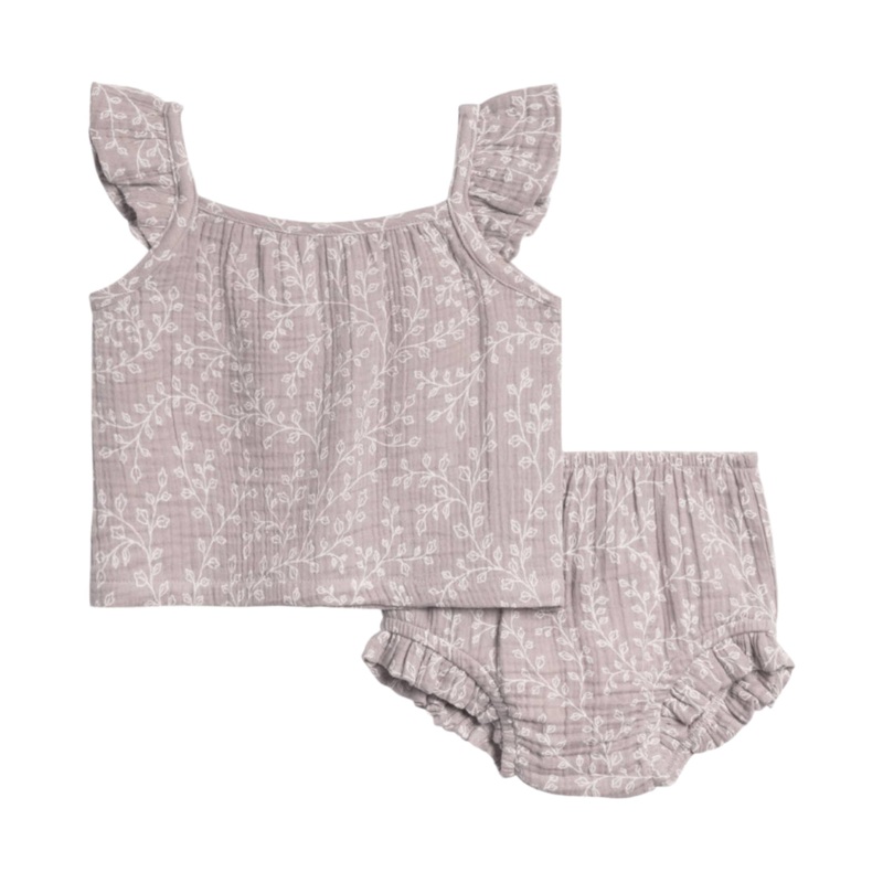 Organic Suki Muslin Tank & Short Set – Lucia Floral by Colored Organics