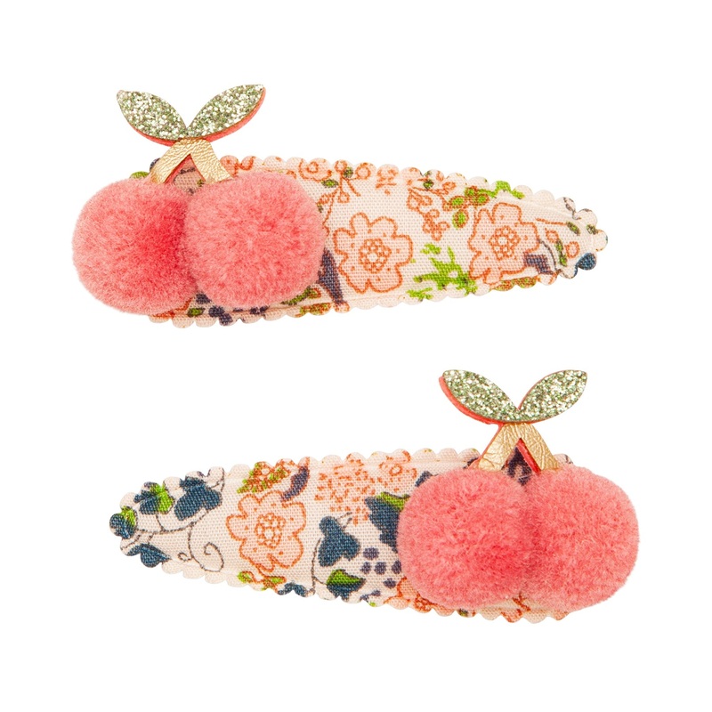 Floral Pom Pom Cherries Clips by Mimi & Lula